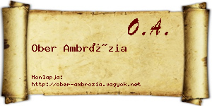 Ober Ambrózia névjegykártya